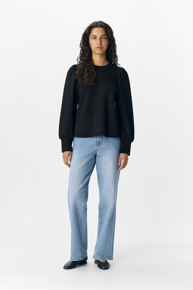 OBJANDREA RE L/S O-NECK TOP NOOS 23047103 BLACK